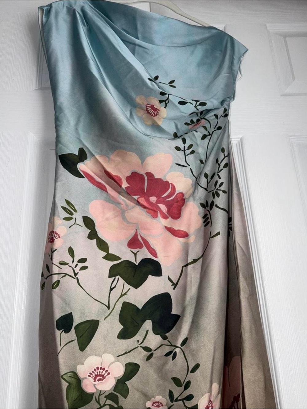 Zara Satin Floral Midi Dress - Picture 2 of 5